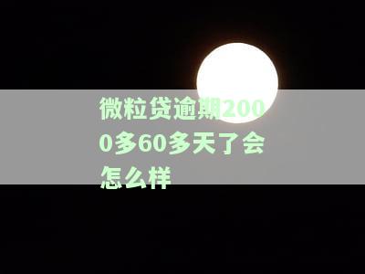 微粒贷欠款6000逾期30天，可能面临诉讼风险，建议尽快全额还款