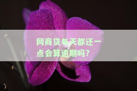 网商贷每天都还一点会算逾期吗?