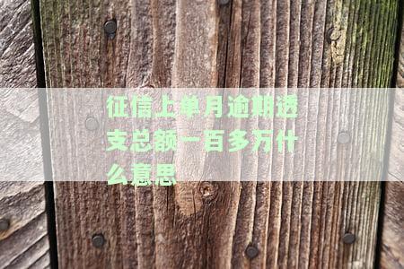 什么是征信报告上的最长逾期透支月数？单月最高逾期透支总额、最长逾期透支月数1、单月最高逾期透支总额17、最长逾期透支月数1、最长逾期和透支月数7分别代表什么？