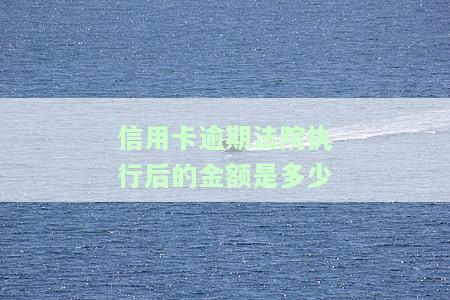 信用卡逾期法院执行后的金额是多少-信用卡逾期法院执行后的金额是多少钱