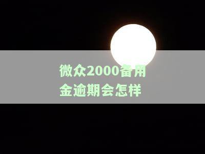 微众2000备用金逾期会怎样处理，了解微众2000备用金逾期的处理方式