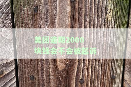 美团逾期2000会被起诉吗，逾期2000元美团会起诉吗？你需要知道的一切