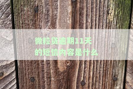 微粒贷逾期11天的短信内容是什么呢，揭示微粒贷逾期11天的短信内容