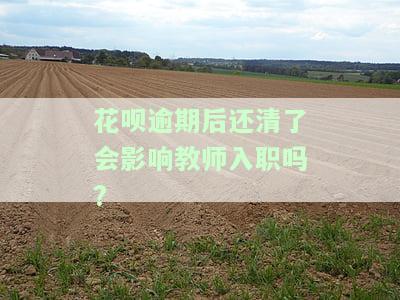 花呗逾期后还清了会影响教师入职吗怎么办，花呗逾期后还清，是否会影响教师入职？解决方案在这里！