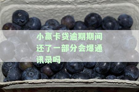 小赢卡贷逾期期间还了一部分会爆通讯录吗-小赢卡贷逾期期间还了一部分会爆通讯录吗安全吗