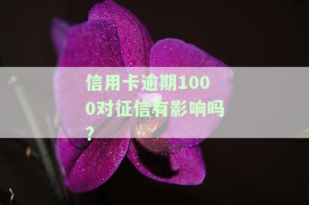 信用卡逾期1000对征信有影响吗怎么办，信用卡逾期1000元会对征信产生影响，如何解决？