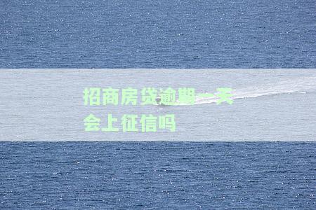 招商房贷逾期一天会如何影响征信？怎样处理？