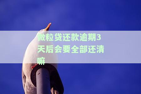 微粒贷逾期两三天后还款，还能恢复额度吗？