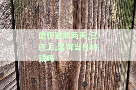 借呗逾期两天还了，及时处理：借呗逾期两天后成功还款