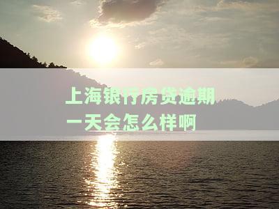 上海银行房贷逾期一天会怎么样啊怎么办，如何应对上海银行房贷逾期一天的后果？