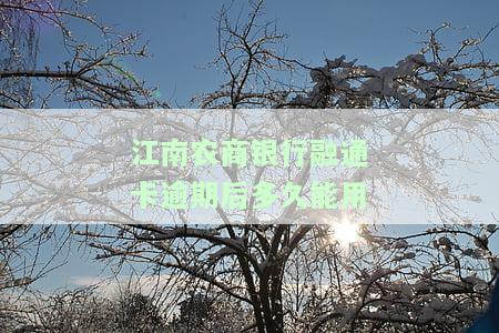 江南农商银行融通卡逾期后多久能恢复使用？还款方法及解决办法全攻略