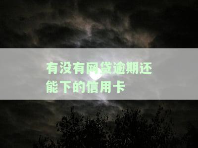 有没有网贷逾期还能下的信用卡-有没有网贷逾期还能下的信用卡啊