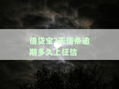 借贷宝7天上征信吗，【热点】借贷宝借款7天后是否会上征信？你需要知道的一切！