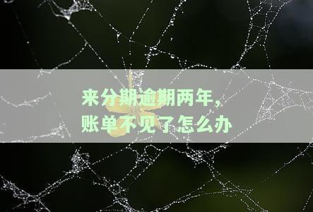 来分期逾期两年,账单不见了怎么办-来分期逾期两年,账单不见了怎么办呢
