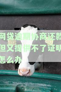 网贷逾期协商还款但又提供不了证明怎么办呢，网贷逾期：无法提供证明，如何协商还款？