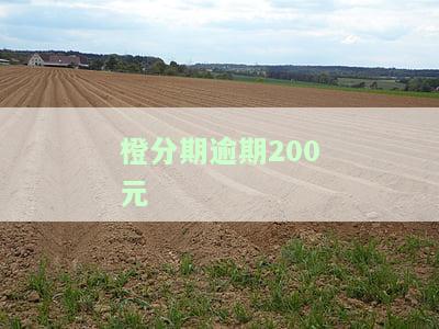 橙分期逾期200元