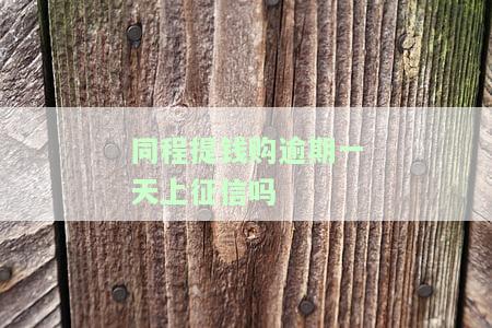 同程提钱购逾期一天上征信吗-同程提钱购逾期会怎么样