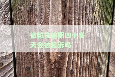 微粒贷逾期四十多天会被起诉吗