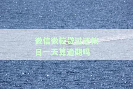 微信微粒贷过还款日一天算逾期吗？解决办法是什么？