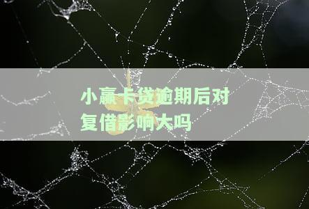 小赢卡贷逾期后对复借影响大吗？如何解决？