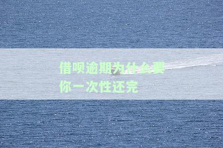 借呗逾期要求一次性还款原因及解决办法