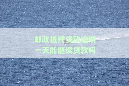 邮政蓄抵押贷款晚还两天有何影响？逾期多久会损害征信？