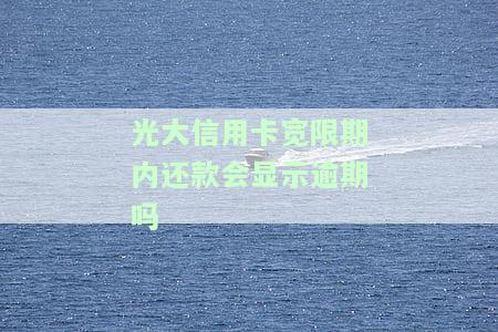 光大信用卡宽限期内还款会显示逾期吗为什么，光大信用卡宽限期内还款，为何仍可能显示为逾期？
