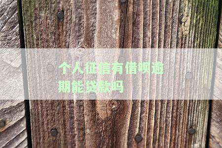 个人征信有借呗逾期，能贷款吗？影响大吗？解决方案是什么？