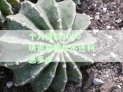 一千块逾期两年多少利息？合法、正常围是多少？逾期一年利息又是多少？