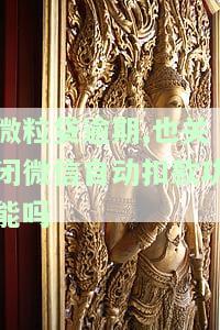 微粒贷逾期关闭自动扣款还会从微信钱包里扣钱吗，关于微粒贷逾期：关闭自动扣款后，微信钱包还能被扣钱吗？