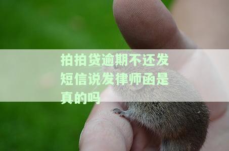 拍拍贷逾期不还，发短信说发律师函是真的吗？已逾期半年、金额4000多元，收到声称已寄出律师函，但不认识发信人。