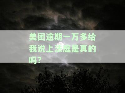 美团逾期一万多给我说上法庭是真的吗?-美团逾期一万多给我说上法庭是真的吗吗