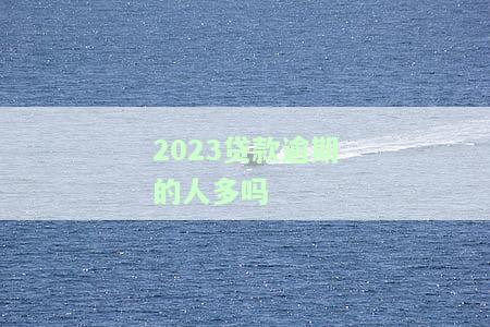 2023贷款逾期的人多吗-2021逾期贷款