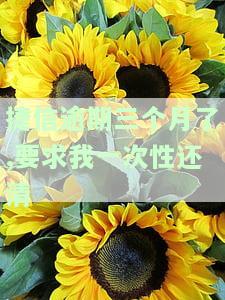 捷信逾期三个月要求一次性还款，应该怎么办？