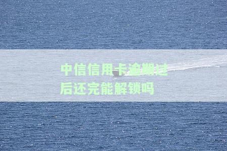 中信信用卡逾期过后还完能解锁吗怎么办，中信信用卡逾期后如何解锁并偿还欠款？