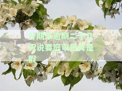 分期乐逾期二十几天说要庭审是真是假-分期乐逾期了两百多天说要法院起诉你