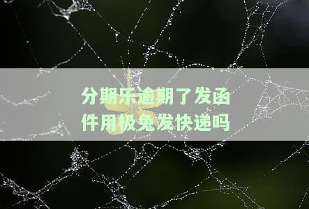 分期乐逾期了发函件用极兔发快递吗
