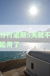 分付逾期5天就不能用了？后果严重！如何解决？