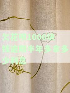 花呗欠款1000元逾期半年不还利息多少，警惕！花呗欠款1000元逾期半年未还，利息如何计算？