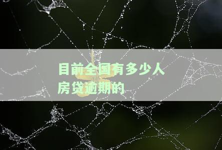 目前全国有多少人房贷逾期的-目前全国有多少人房贷逾期的人员