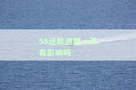 58借款逾期一天后面全部还清借不出来了，征信影响？
