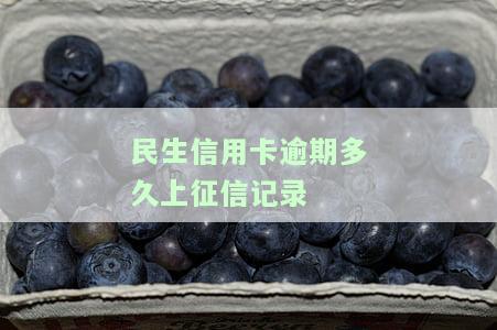 民生信用卡逾期多久上征信记录啊怎么查