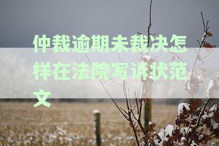 仲裁逾期未裁决怎样在法院写诉状范文