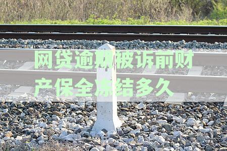 网贷逾期被诉前财产保全冻结,多久解封账户