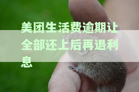 美团生活费逾期让全部还上后再退利息