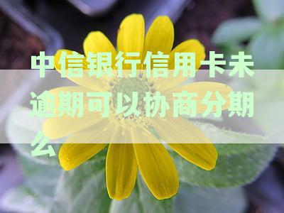 中信银行信用卡未逾期可以协商分期吗？逾期后如何申请协商分期及未成功解决办法