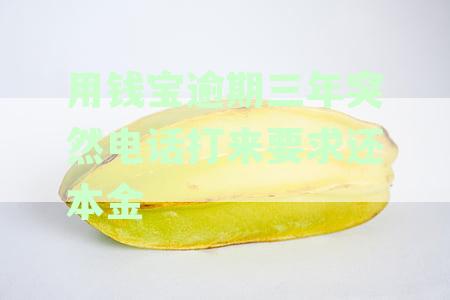 用钱宝逾期三年突然电话要求还本金怎么办