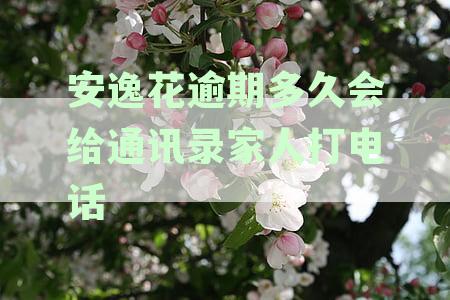 安逸花逾期多久会给通讯录家人打电话2021,本人打不通电话是否违法