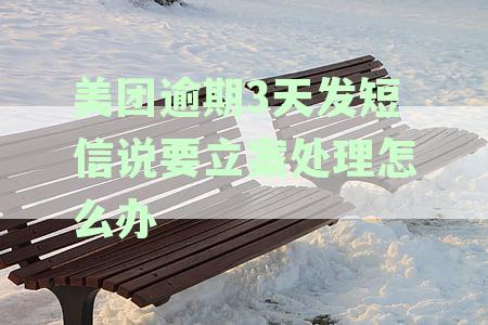 美团逾期三天收到短信让回电协商不然就起诉