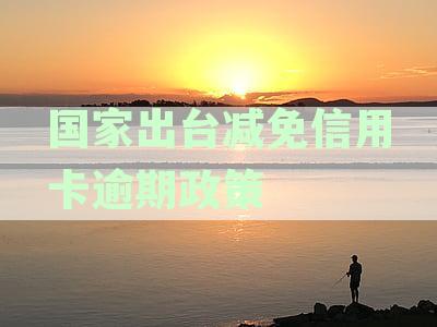 国家出台减免信用卡逾期政策